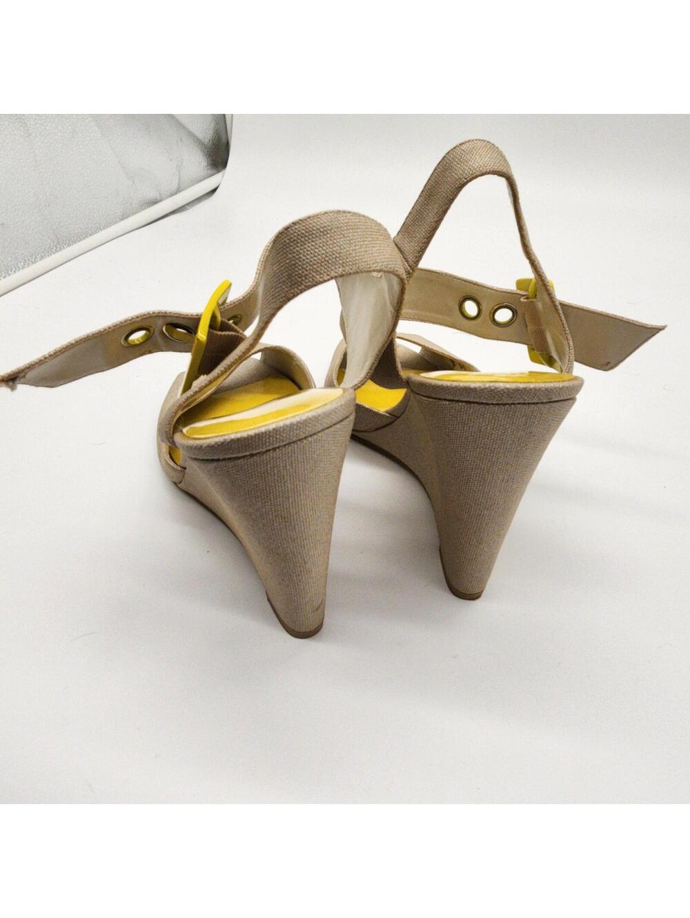 Nine West Beige Peep Toe Slingback Wedge Heels Size 10 – Never Worn - Picture 3 of 8